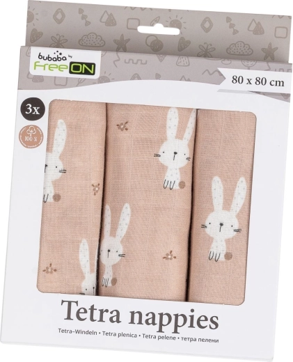 Adorable motivo de conejitos en un delicado beige