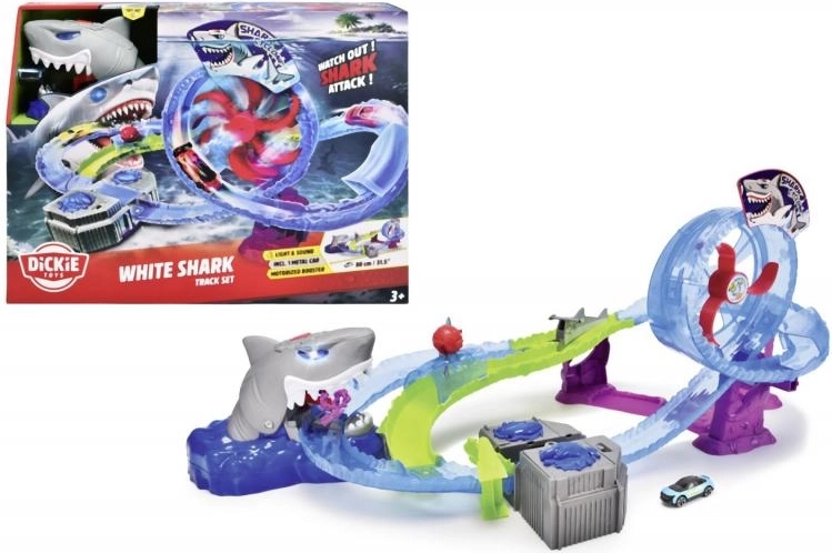 Pista de coches White Shark con loop y efectos de luz