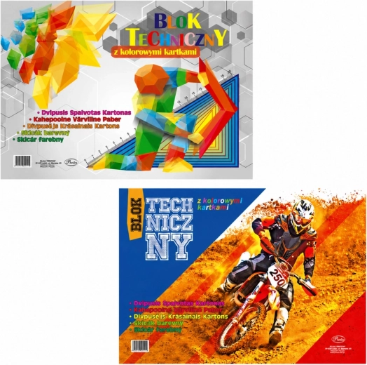 Bloc técnico de colores Protos A3, 8 hojas, 120 g/m²