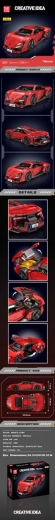 Set de construcción coche deportivo rojo (1311 piezas)