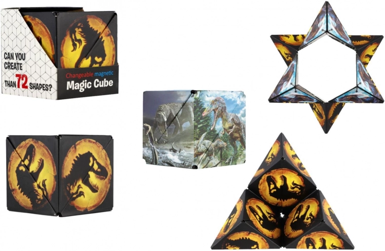 Cubo rompecabezas magnético de dinosaurio, plástico, 6 cm