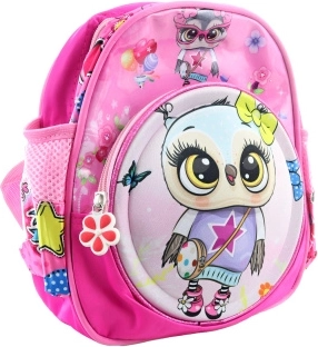 Mochila infantil con búho, rosa 22 × 25 × 8 cm