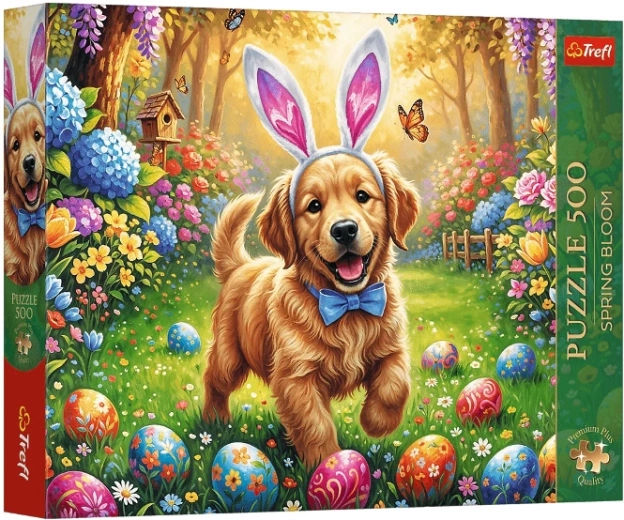 Puzzle Trefl Premium Plus Spring Bloom: Perro de Pascua 500 piezas