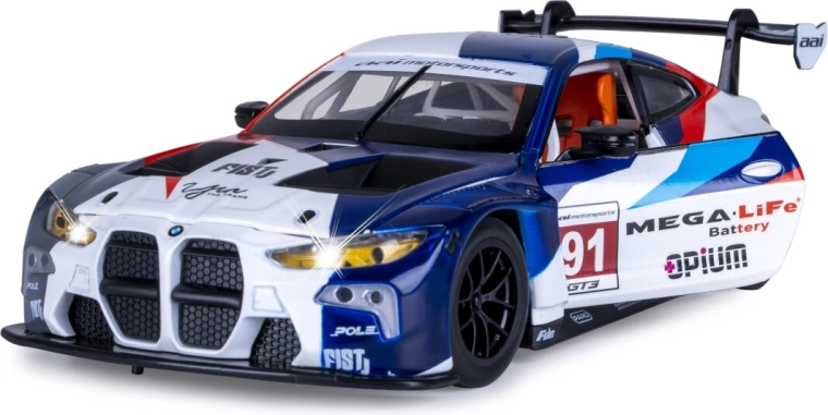 Modelo metálico BMW M4 GT3 a escala 1:24 blanco