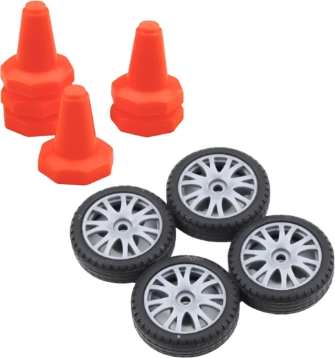 Ruedas intercambiables y conos para entrenar el drift