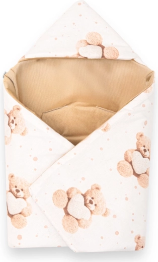 Saco envolvente acolchado para silla de coche Belisima Love Teddy Bear, beige