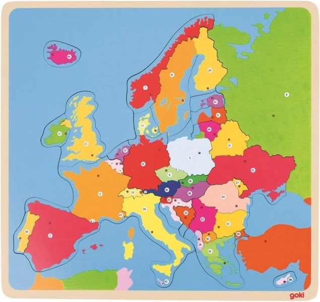 Puzzle de madera Goki Mapa de Europa 35 piezas