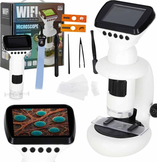 Microscopio digital Wi‑Fi con pantalla LCD, aumento de 200× hasta 1000×