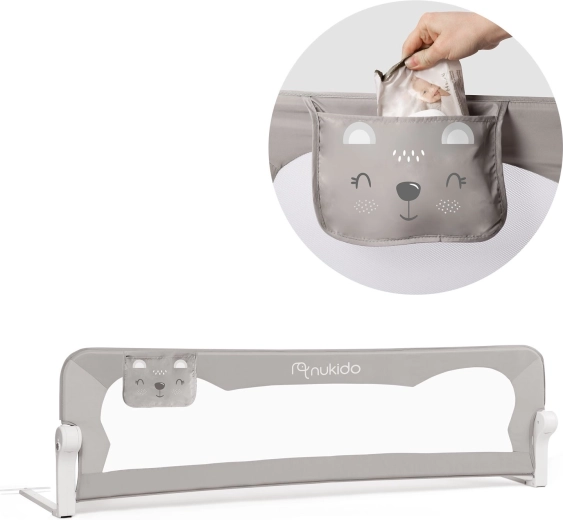 Barrera infantil para cama 150 × 42 × 35 cm Nukido gris