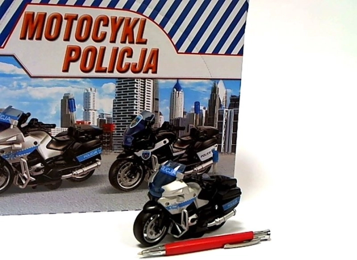 Moto de policía con luz y sonido 13 cm