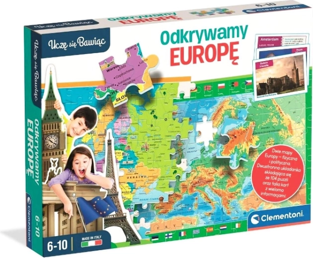 Descubrimos Europa – puzle de doble cara y juego educativo de cartas