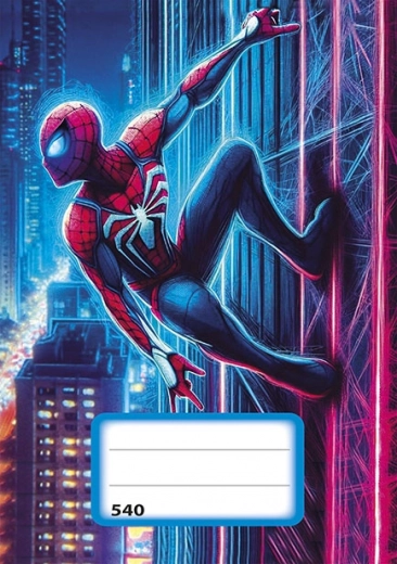 Cuaderno A5 sin líneas con motivo de Superhéroe