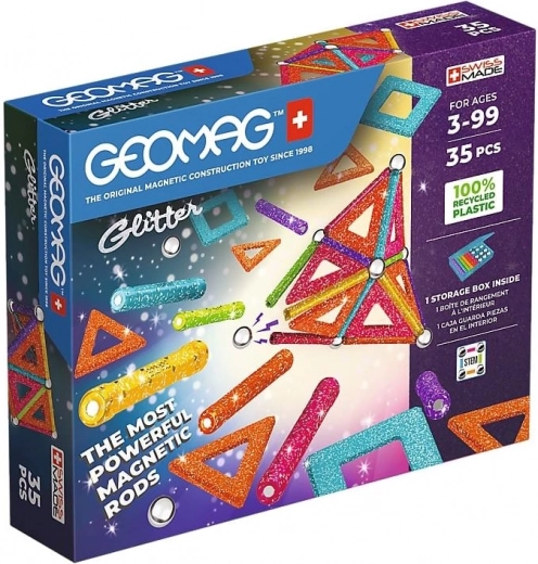 Geomag Glitter – construcción magnética de 35 piezas