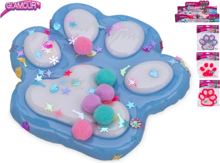 Juguete antiestrés de pata de gato con slime Glamour Mega