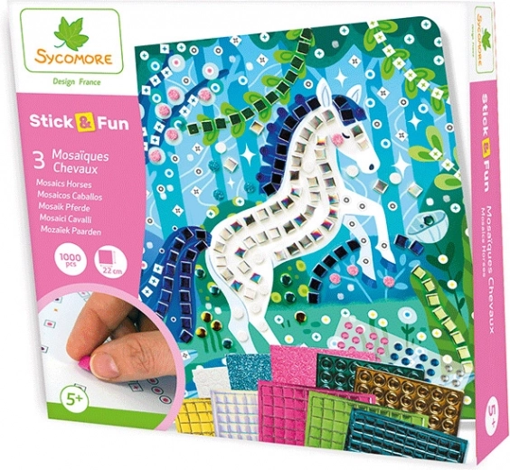 Stick & Fun mosaico – caballos, set creativo para niños