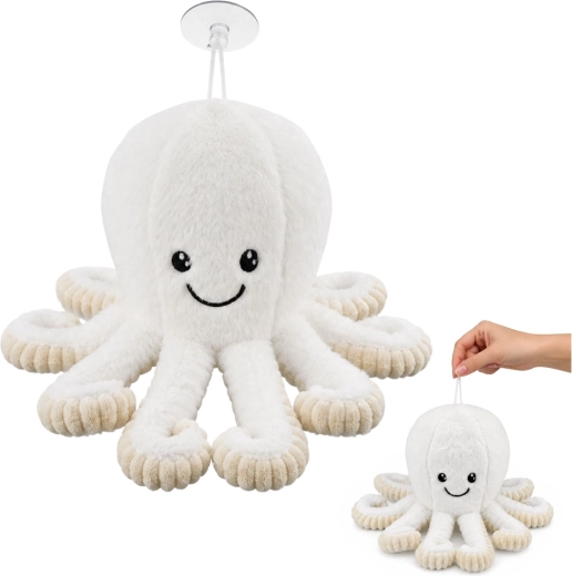 Pulpo de peluche con ventosa blanco 16 cm - 1 pieza