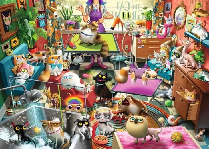 Puzzle Ravensburger Peluquería felina 1000 piezas