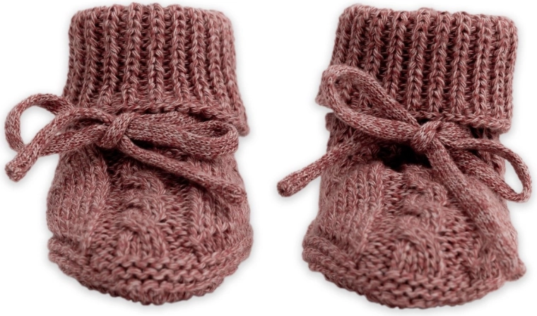 Patucos tejidos Lodger knit cable rebel 0–6 meses