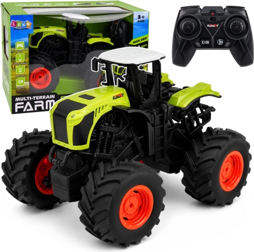 Tractor todoterreno RC verde teledirigido 1:16 con luces y sonidos