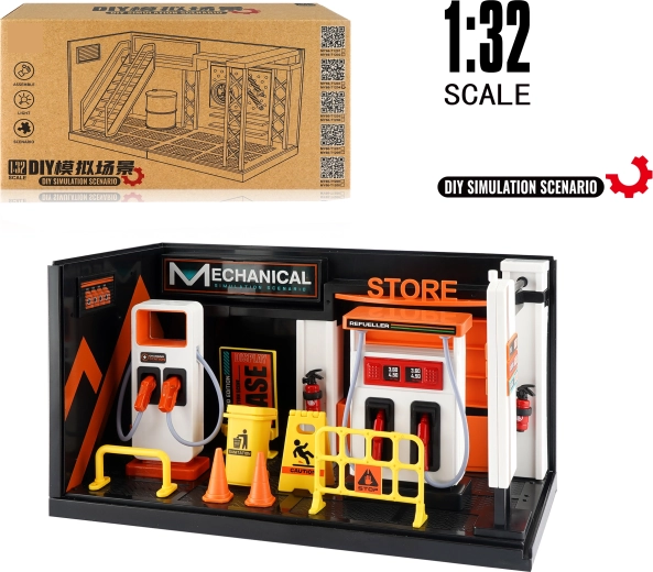 Modelo de estación de repostaje y carga 1:32 – acabado metálico