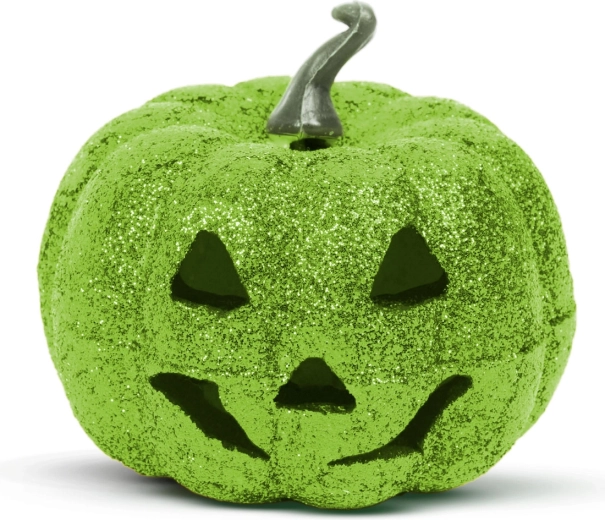 Decoración LED RGB de Halloween de espuma – calabaza verde, 11 cm
