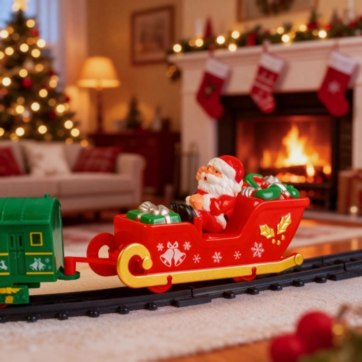 Trineo con Papá Noel y regalos