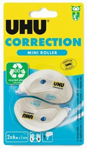UHU Correction Roller Mini cinta correctora 5 mm × 6 m, 2 uds.