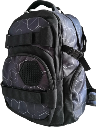 Mochila escolar para estudiantes Pixie Crew Hexa negra con 100 píxeles