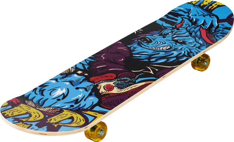 Skateboard Street Wolf 31" – lobo azul graffiti