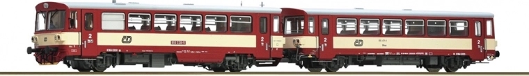 Roco coche motor diésel 810 ČD con coche remolque Btax, H0