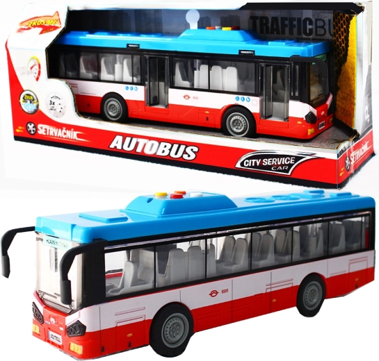 Autobús urbano de fricción con luces y sonidos – rojo