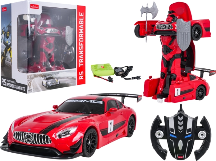 Coche y robot teledirigido 2 en 1 Mercedes-AMG GT3 RASTAR, rojo
