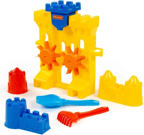 Juego de arena con molino de castillo