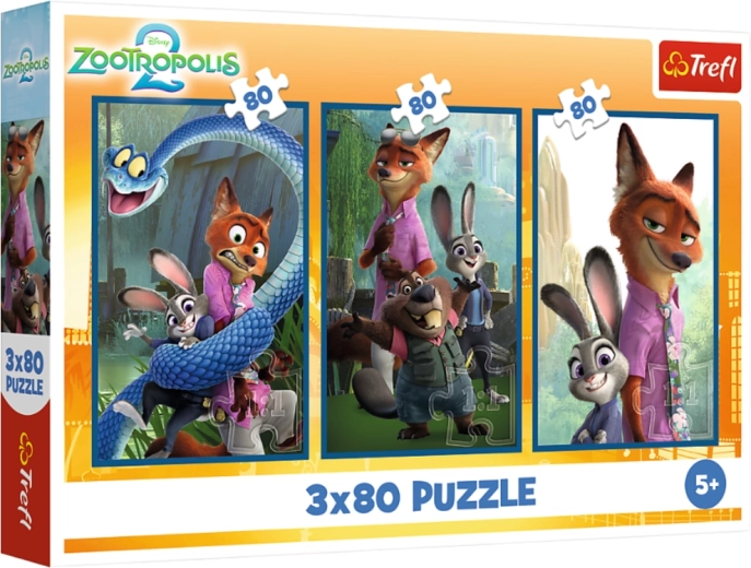 Puzzle 3×80 Disney Zootrópolis Investigación animal – Trefl