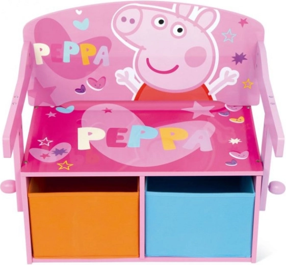 Banco infantil Peppa Pig 3 en 1 (banco, escritorio y caja para juguetes)