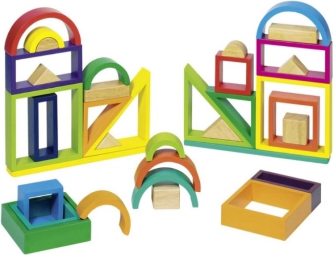 Goki juego de construcción de madera Arcoíris