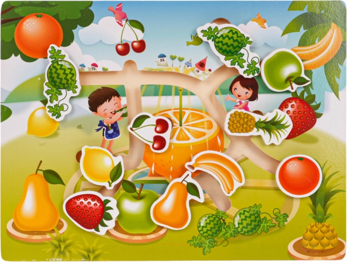 Set de rompecabezas de madera de frutas y verduras