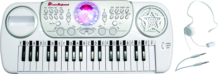 Teclado infantil con bola de disco y micrófono 50 × 21 cm