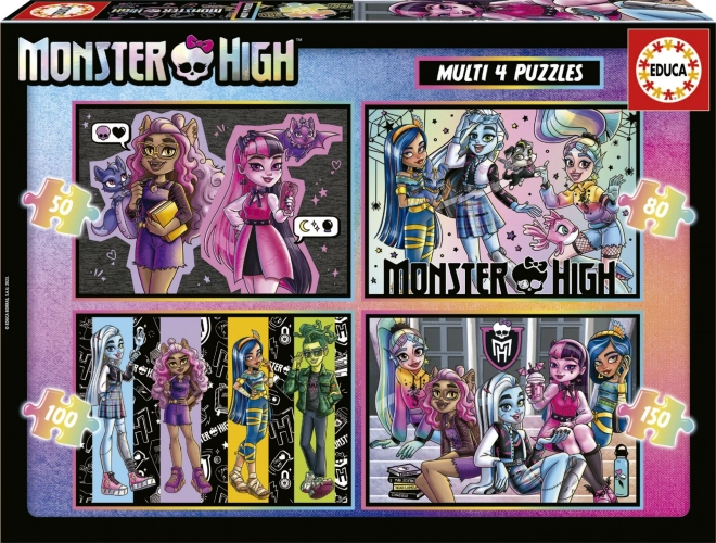 Puzzle MONSTER HIGH 4 en 1 (50–150 piezas) EDUCA