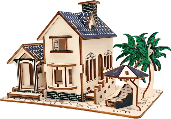 Woodcraft rompecabezas 3D de madera Casa en la playa