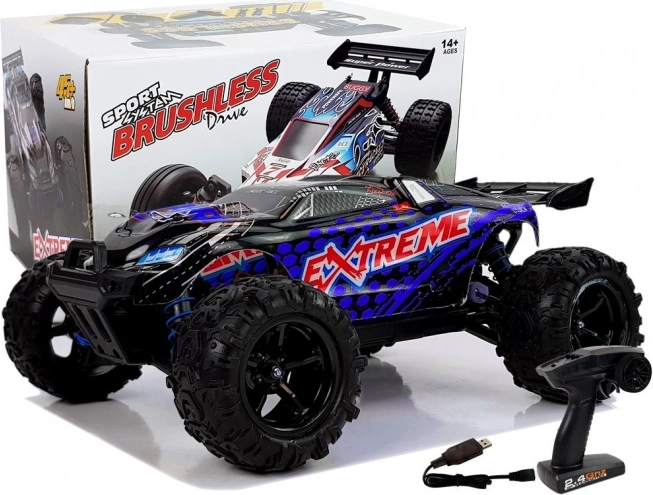 Coche RC 1:18 off-road 4x4 azul ENOZE, velocidad 45 km/h