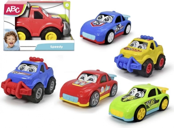 Abc coche rápido para los más pequeños 27 cm – set de coches de carreras y camiones (6 tipos)