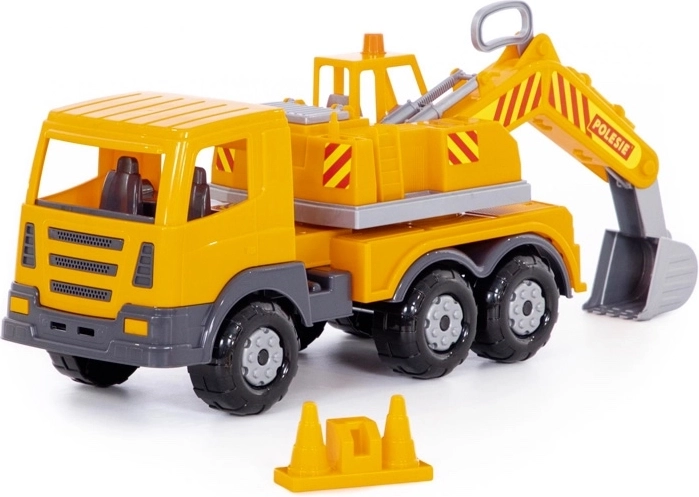 Excavadora de plástico Auto Prestíž 43 cm – brazo giratorio y pala mecánica