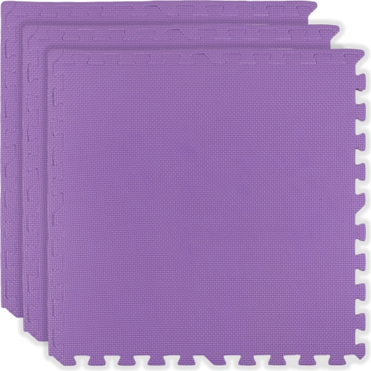 Alfombra de suelo de espuma Humbi 180 × 60, grandes puzzles de espuma impermeables, segura, 3 piezas, morada