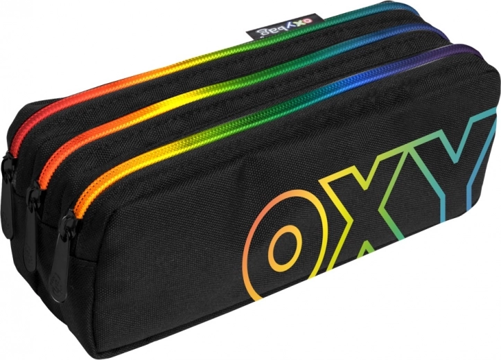Estuche escolar tipo etui con tres cremalleras Rainbow