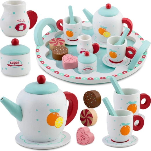 Juego de té de madera para niños RICOKIDS