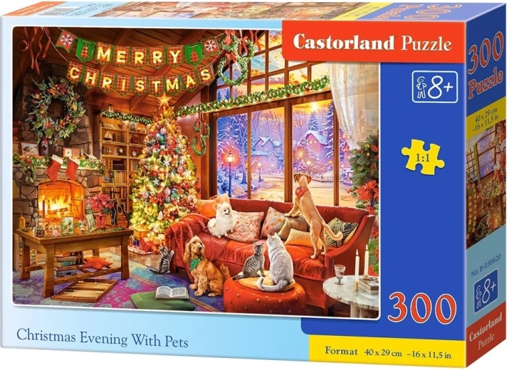 Puzzle Castorland Nochebuena con gatitos 300 piezas