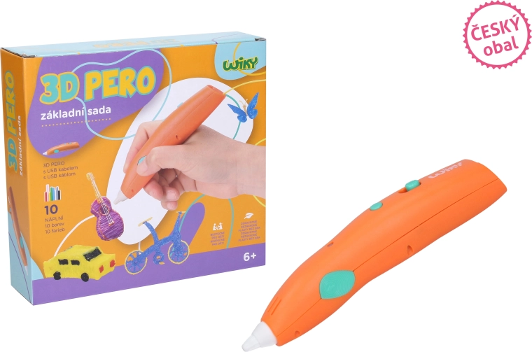 Bolígrafo 3D WIKY naranja con set básico