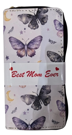 Cartera de mujer Pink con motivo de mariposas y luna