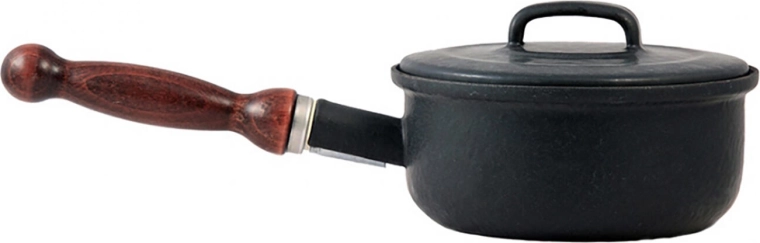 Cazo esmaltado con tapa de 16 cm, 1,25 l con mango desmontable